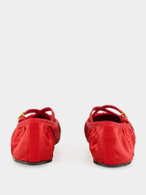 Dolce & Gabbana Red Satin Vally Ballet Flats