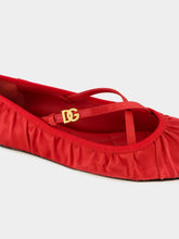 Dolce & Gabbana Red Satin Vally Ballet Flats