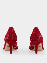 Dolce & Gabbana Red Lace Bellucci Pumps With Crystal Detail
