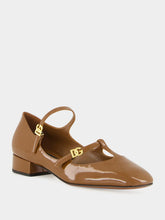 Dolce & Gabbana Brown Patent Mid-Heel Mary Jane Pumps