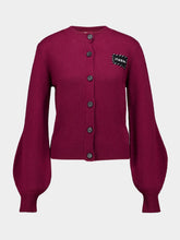 Marni Burgundy Cashmere Balloon Sleeve Cardigan
