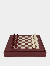 Hector Saxe Paris Aubergine Leather Chess Set