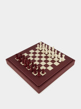 Hector Saxe Paris Aubergine Leather Chess Set