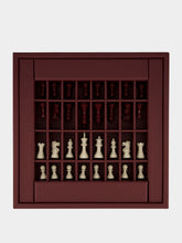 Hector Saxe Paris Aubergine Leather Chess Set