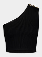 Balmain Asymmetric One-Shoulder Knit Top