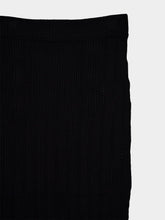 Balmain Gold-Buttoned Knit Midi Skirt