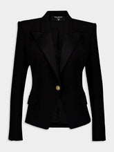 Balmain Satin-Lapel Crepe Blazer