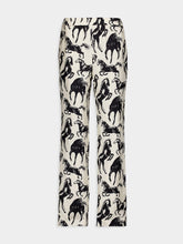 Balmain Horse-Print Silk Trousers