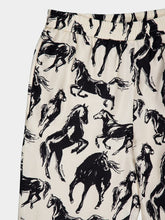 Balmain Horse-Print Silk Trousers