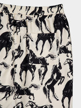 Balmain Horse-Print Silk Trousers