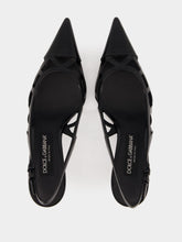 Dolce & Gabbana Black Leather Slingback Heels