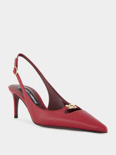 Dolce & Gabbana Bordeaux Mid-Heel Slingback Pumps