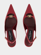 Dolce & Gabbana Bordeaux Mid-Heel Slingback Pumps