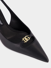 Dolce & Gabbana Black Silk Nappa Leather Slingbacks