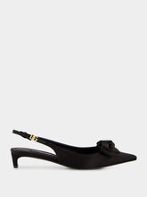 Dolce & Gabbana Black Satin Bow Slingbacks