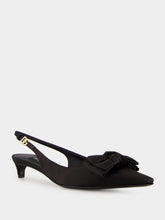 Dolce & Gabbana Black Satin Bow Slingbacks
