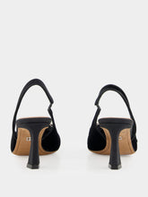 Dolce & Gabbana Black Velvet Slingbacks with Jeweled Buckle