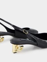 Dolce & Gabbana Black Patent Leather Slingbacks with DG Heel
