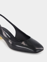 Dolce & Gabbana Black Patent Leather Slingbacks with DG Heel