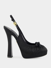 Dolce & Gabbana Black Satin Slingbacks
