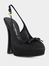Dolce & Gabbana Black Satin Slingbacks