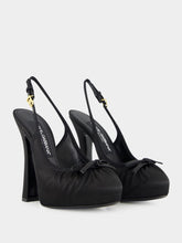 Dolce & Gabbana Black Satin Slingbacks
