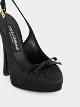 Dolce & Gabbana Black Satin Slingbacks