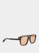 Cutler and Gross Black Aviator Sunglasses with Pink Lens