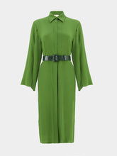 Paula Chanterelle Garden Green Silk Midi Dress