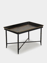 Les Ottomans Chinoiserie Handpainted Black Coffee Table