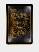 Les Ottomans Chinoiserie Handpainted Black Coffee Table