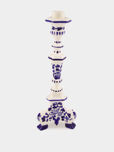 Les Ottomans White and Blue Ceramic Turquerie Candleholder