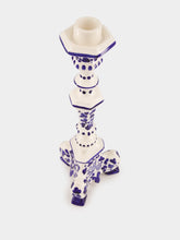 Les Ottomans White and Blue Ceramic Turquerie Candleholder