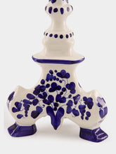 Les Ottomans White and Blue Ceramic Turquerie Candleholder