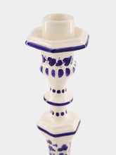 Les Ottomans White and Blue Ceramic Turquerie Candleholder