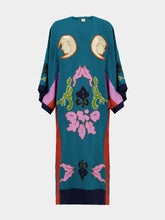 Paula Cinnabar Linen Dress With Embroidered Patches