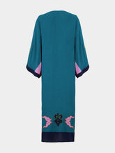 Paula Cinnabar Linen Dress With Embroidered Patches