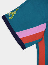 Paula Cinnabar Linen Dress With Embroidered Patches