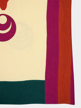 Paula Cinnabar Vanilla Custard Linen Dress with Embroidered Patches