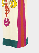 Paula Cinnabar Vanilla Custard Linen Dress with Embroidered Patches