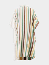 Marrakshi Life Striped Oversized Cotton Caftan Dress