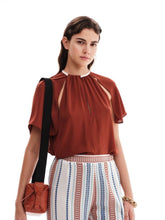 Zeus+Dione Azure Cape-Effect Blouse