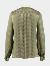 Zeus+Dione Sage Green Hera Textured Silk Blouse