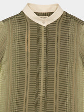 Zeus+Dione Sage Green Hera Textured Silk Blouse