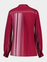Zeus+Dione Burgundy Hera Silk Textured Blouse