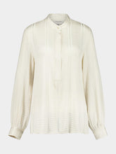 Zeus+Dione Ecru Hera Textured Silk Blouse