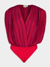 Zeus+Dione Burgundy Diktamo Textured Silk Bodysuit