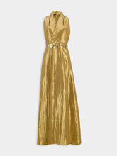 Zeus+Dione Helios Golden Halter Maxi Dress