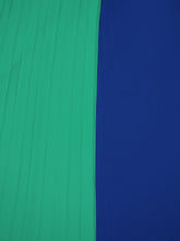 Zeus+Dione Rhodes Pleated Halter Neck Blue and Green Dress