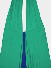 Zeus+Dione Rhodes Pleated Halter Neck Blue and Green Dress